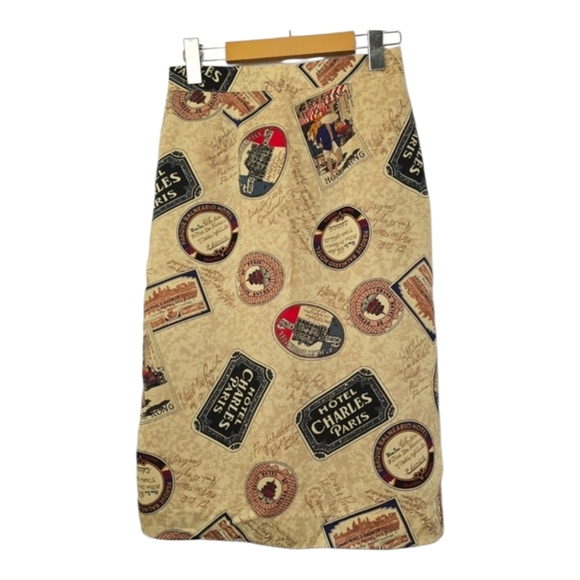 Diane Von Furstenberg Dresses & Skirts - Vintage Diane Von Furstenberg Rare Print Pencil Skirt Beige Designer Size 6